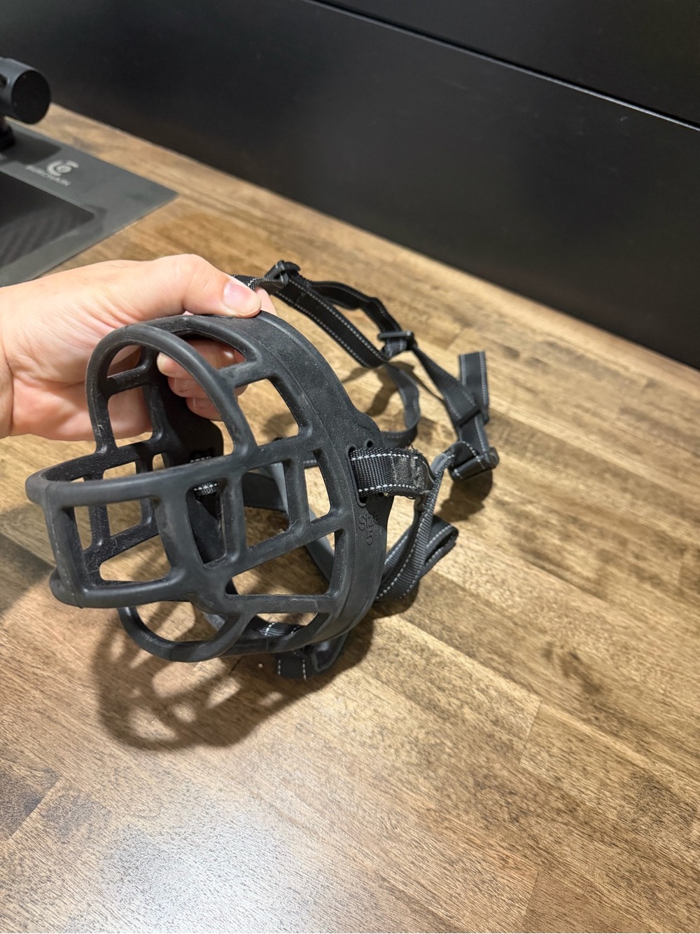 Durable Black Dog Basket Muzzle with Adjustable Straps